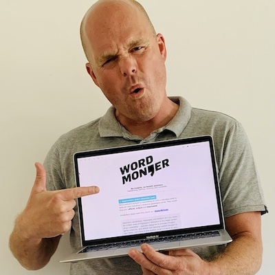 Ben reading the Word Monger Copywriting Newsletter