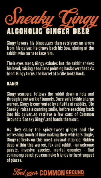 Sneaky Ginger Beer - Creative Writing Copywriter.